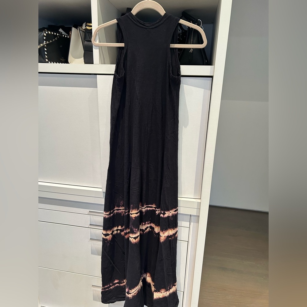 Gilda Midani Black and Pink Tie-Dye Maxi Dress